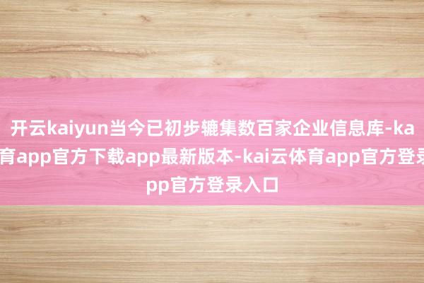 开云kaiyun当今已初步辘集数百家企业信息库-kai云体育app官方下载app最新版本-kai云体育app官方登录入口