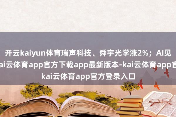 开云kaiyun体育瑞声科技、舜宇光学涨2%；AI见解股走强-kai云体育app官方下载app最新版本-kai云体育app官方登录入口