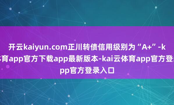 开云kaiyun.com正川转债信用级别为“A+”-kai云体育app官方下载app最新版本-kai云体育app官方登录入口